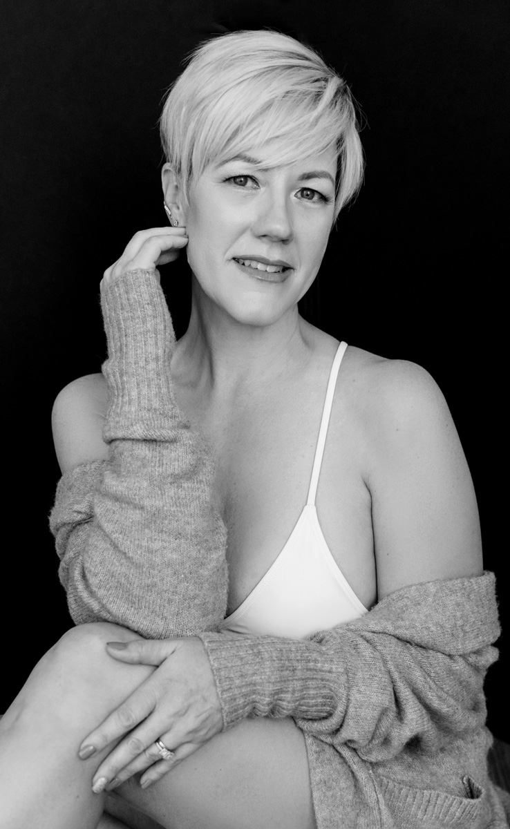 ICONIC Experience 40+ Boise — moody editorial black-and-white full-body portrait of a woman over 40